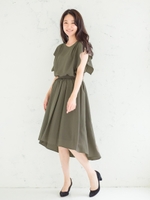 Jジョーゼットセットアップ/カーキグリーン