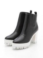 STUDS SHOES SIDE GORE  WHITHOUT STUDS(WHITE HEEL)/BLACK