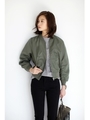 【AZUL by moussy】Ny裾リブMA-1/KHA
