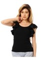 ショルダーフリルTOP/BLACK