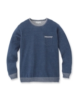 デニム風ニットソープルオーバー/ネイビー(093)