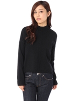 【WEB限定SALE 9/16 18:00?9/26 10:00】【AZUL ENCANTO】2/48PLATINGハイネットワイドイレヘムプルオーバー/BLK