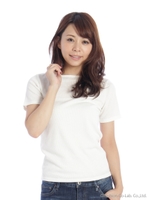 ボートネックリブカットソー/オレンジ