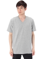 【AZUL by moussy】タック天竺Vネック半袖プルオーバー２/D/T.GRY