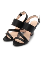 ウェッジソールストラップサンダル/ブラック(019)
