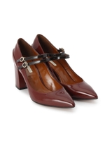 ダブルベルテッドチャンキーパンプス/ベージュ(052)