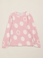 ポコパイルジャガード 9.5分袖Tシャツ/杢グレー
