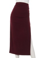 裾レースアップマキシスカート/グレー