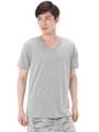 【AZUL by moussy】TC天竺半袖VネックT/T.GRY