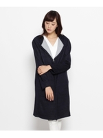 ボンディングノーカラー風カーディガン/グレー(012)