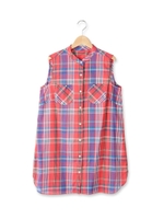 マドラスチェックロングシャツ/イエローグリーン(225)