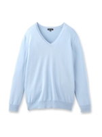 [L]Vネックニットプルオーバー/ライトブルー(091)