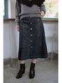 【AZUL by moussy】コーデュロイロングスカート/BLK