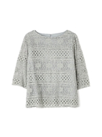 ベルスリーブレースブラウス/ピンク(090)