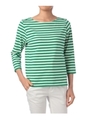 七分袖ボーダーカットソー/グリーン(322)