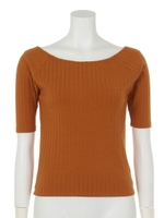 【CASUAL】EASY RIB fit トップス/キャメル