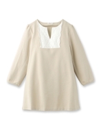 レース切り替えAラインプルオーバー/キャメル(041)