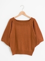 J袖バルーンニットプルオーバー/レンガ