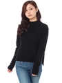 【AZUL ENCANTO】カシミヤ入りハイネックプルオーバー/BLK