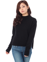 【AZUL ENCANTO】カシミヤ入りハイネックプルオーバー/BLK