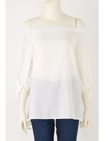 【AZUL by moussy】オフショル2WAYバルーン7分ブラウス/O/WHT