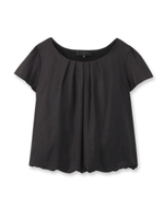 シアーチェックカットソー/ブラック(019)