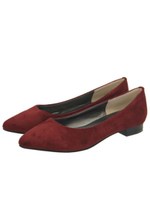 ポインテッドトゥフラットパンプス/WINE/S