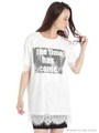レースレイヤードロゴTシャツ/ホワイト