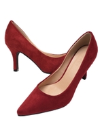 低反発クッション入りベーシックパンプス/スウェード/ネイビー