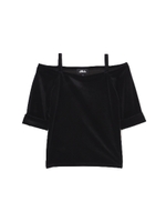 VELOUR OFFSHOUK TOPS/ブラウン(050)
