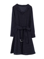 ベルト付開襟チェックシャツワンピース/【ＷＥＢ限定】グレー
