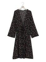 小花柄ガウン/ボルドー