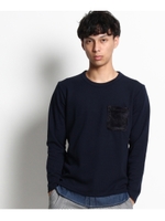 ファーポケットレイヤード風カットソー/グレー(012)