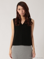 変わり編みノースリーブニット/グレー