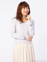 アンゴラVネックショートPO/パウダーブルー