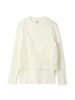 《EDIT COLOGNE》レースレイヤードニット/ホワイト(031)