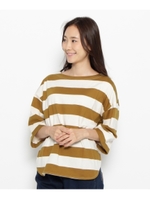 オータム太ボーダープルオーバー/ブラウン(342)