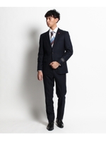 ナローチェックスーツ/ネイビー(293)