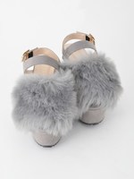 ファーサンダル/GRY