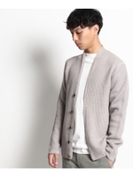 製品染め片畦カーディガンニット/カーキ(027)