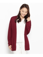 前開きニットカーディガン/ボルドー(064)