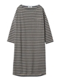 DROP SHOULDER STRIPED DRESS/ベージュ