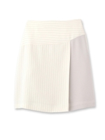 [L]ストライプ切り替えスカート/ホワイト(302)