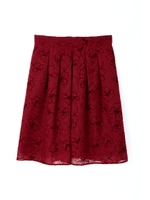 シアーフラワーフロッキースカート/ワイン(070)