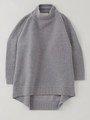 ウールワッフル柄ニットビックトップ/L-GRAY