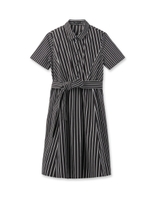 [S]ストライプ切り替えシャツワンピース/ネイビー(193)