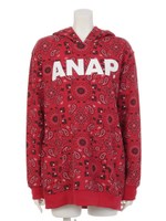 【ANAP】ANAPロゴペイズリー柄チュニックフーディ/RD