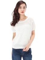 【AZUL ENCANTO】ミドルゲージ半袖プルオーバー/WHT