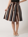 マルチストライプスカート/ブラウン