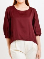 タックスリーブブラウス/オフ/柄